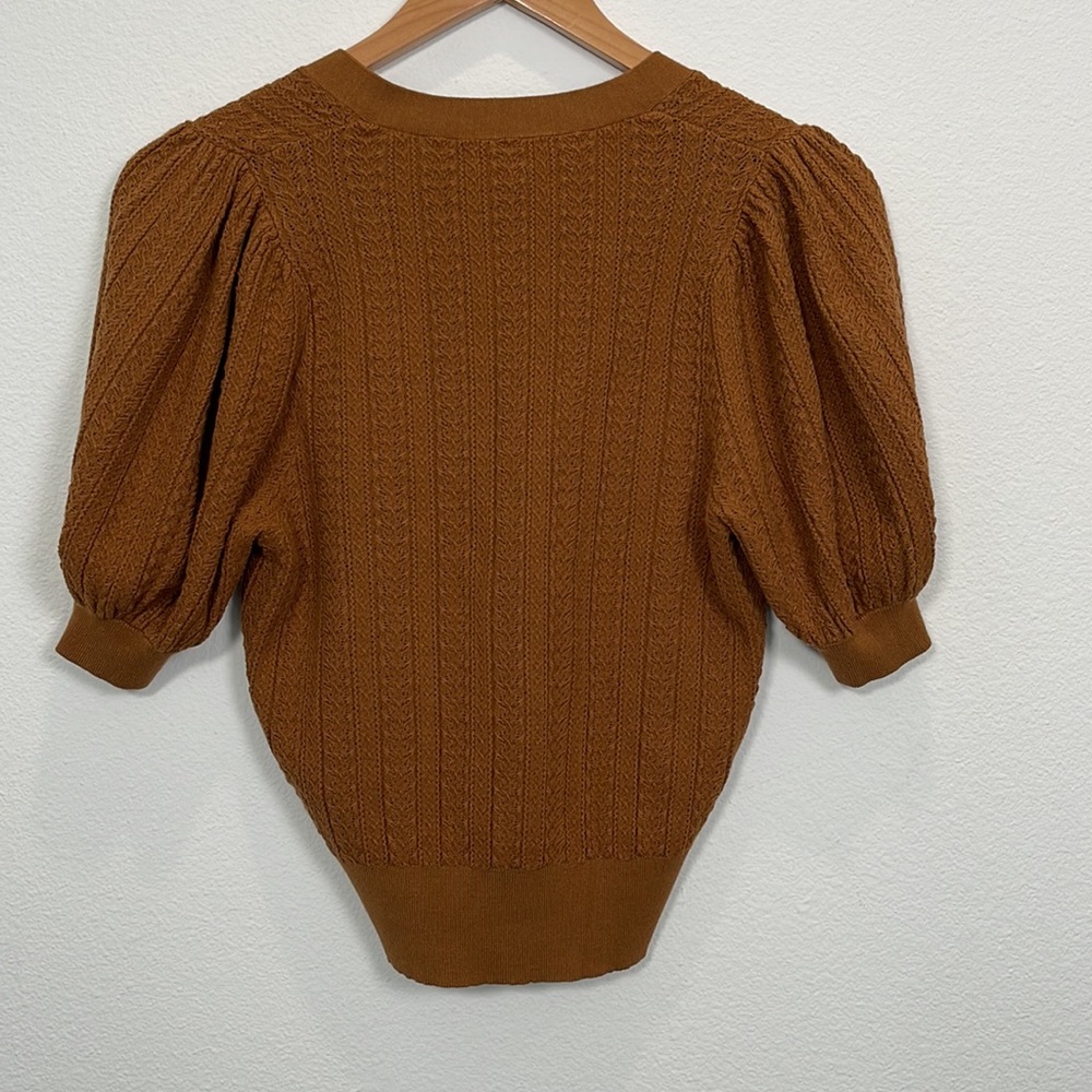 Sezane Brown V-Neck Sweater - Picture 7 of 9